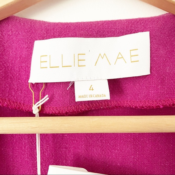 Ellie Mae Studios Fayette dress in magenta with puffy sleeves , size 4 - Picture 5 of 12